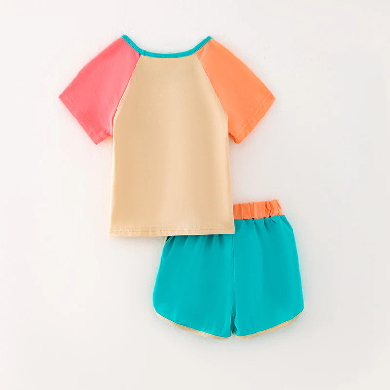 Colour Block Short Set