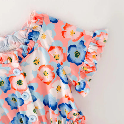 Water Colour Floral Shortie Romper