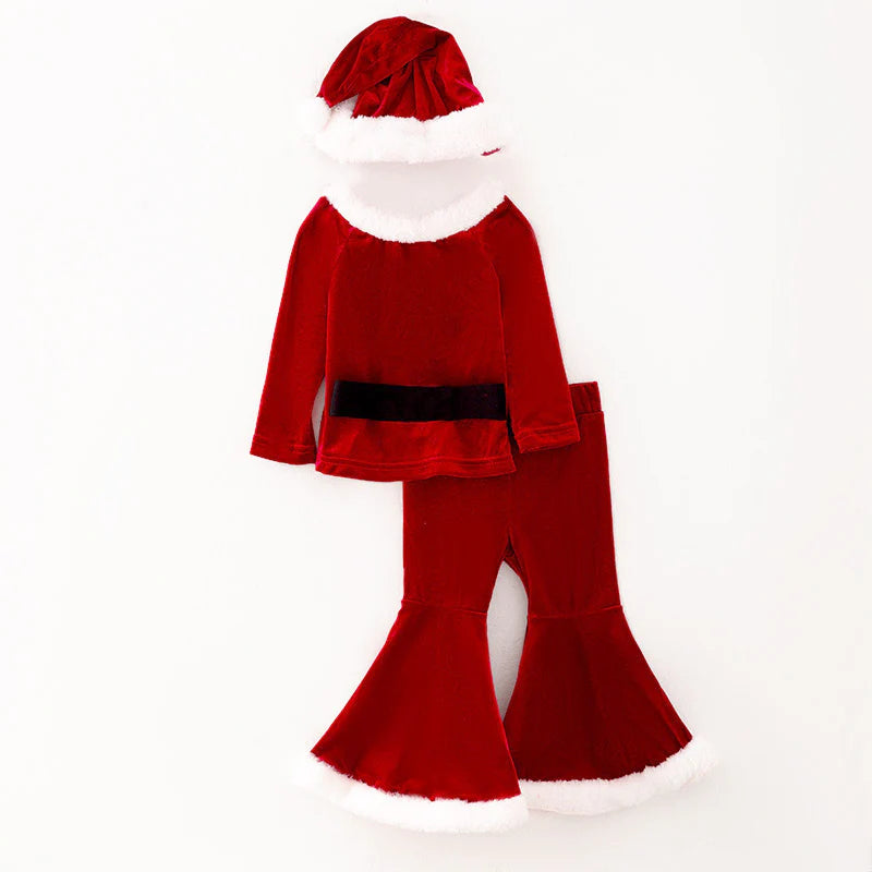 Velvet Santa Bell Bottom Set