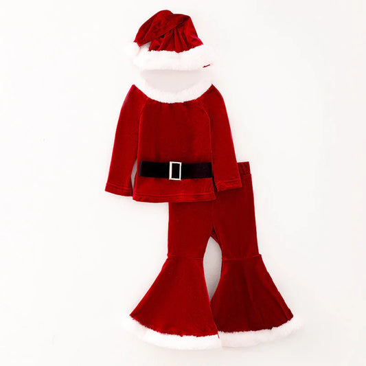 Velvet Santa Bell Bottom Set