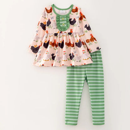 Stripe Chicken Pant Set