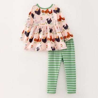 Stripe Chicken Pant Set