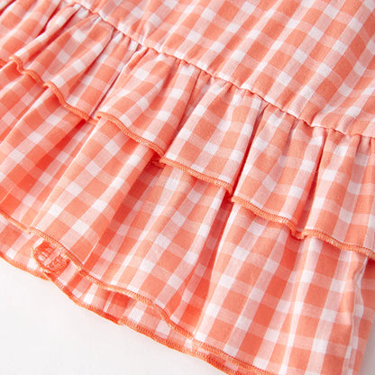 Coral Plaid Pant Set