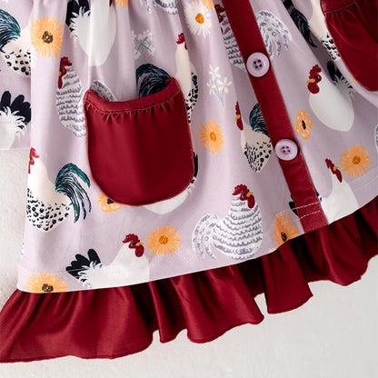 Burgundy Chicken Pocket Dress