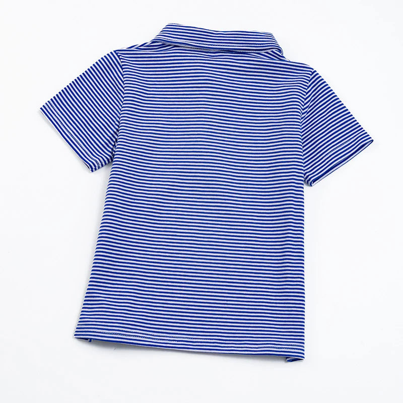 Blue Stripe Football Tee