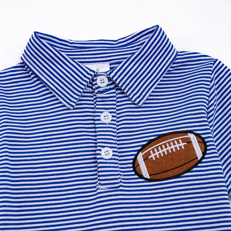 Blue Stripe Football Tee