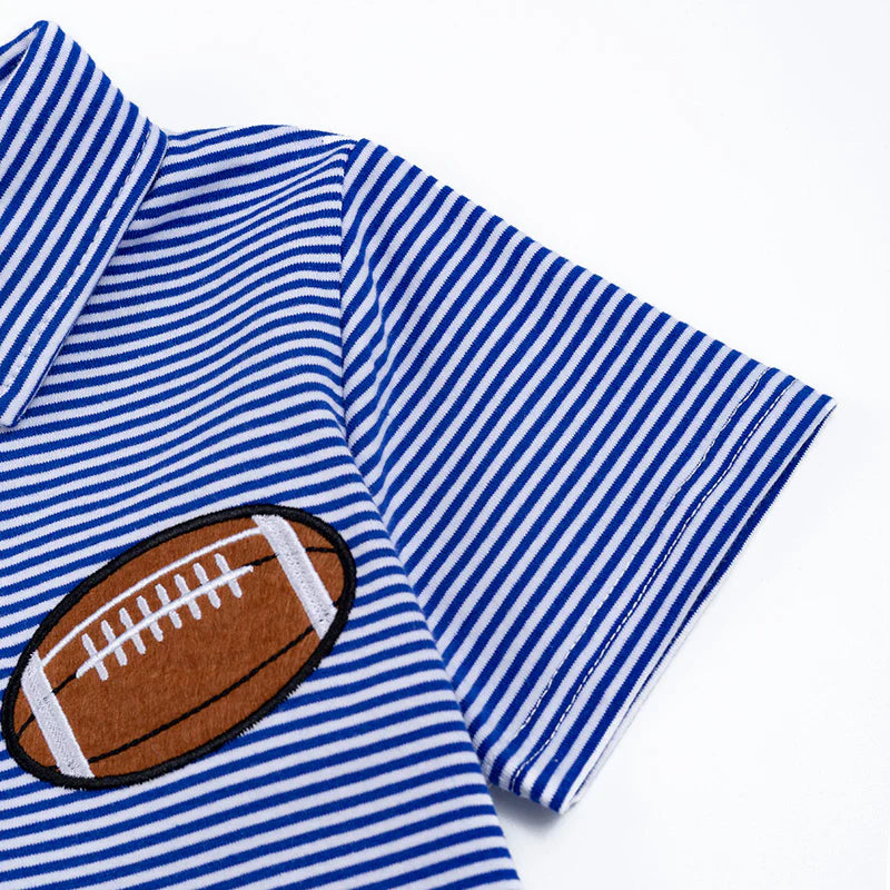 Blue Stripe Football Tee