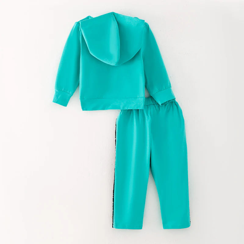 Turquoise Hooded Pant Set