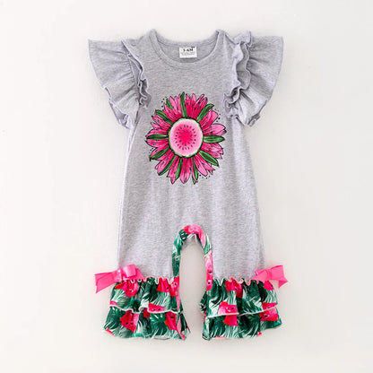 Floral Watermelon Romper