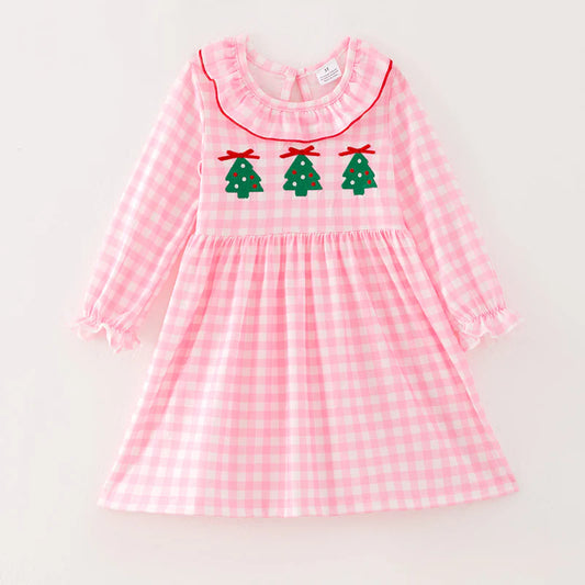 Pink Checks Christmas Dress