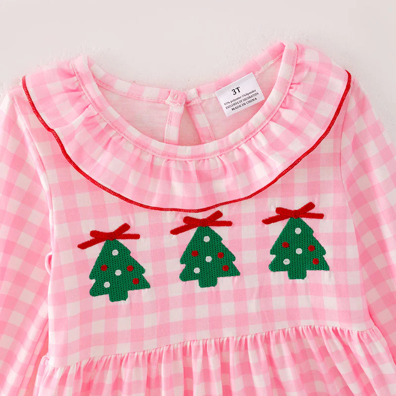 Pink Checks Christmas Dress