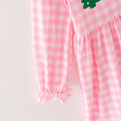 Pink Checks Christmas Dress