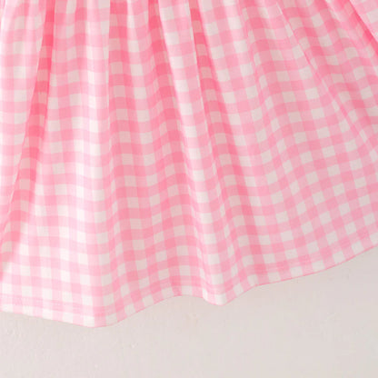 Pink Checks Christmas Dress