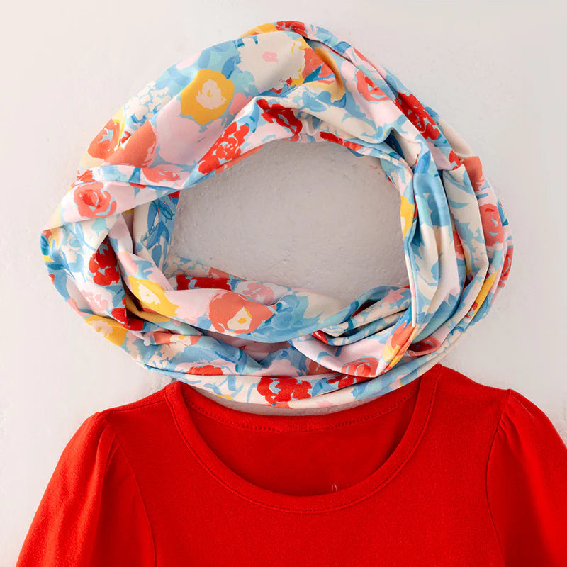 Tangerine Floral Infinity Scarf Set