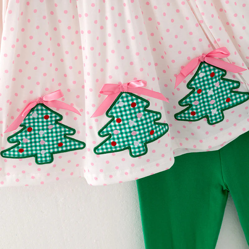 Green/Polka Dot Merry Christmas Pant Set