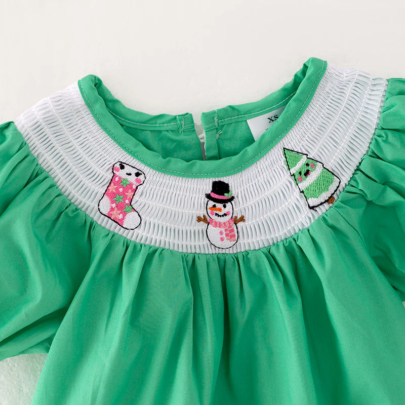 Green Smock Christmas Dress