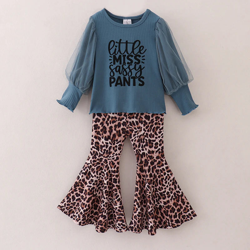 Leopard Sassy Pants Bell Bottom Set