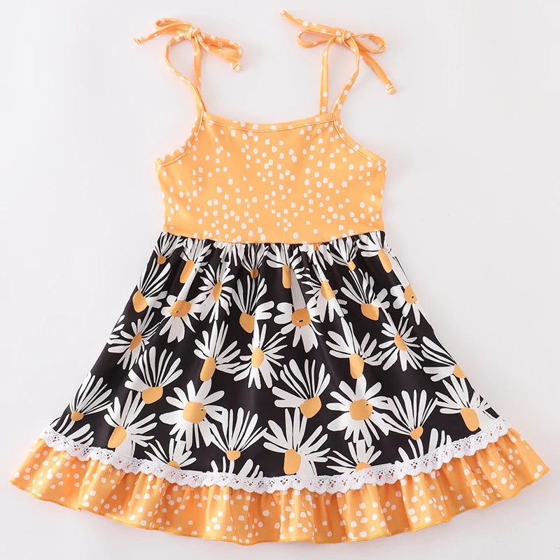 Mustard Polka Dot Daisy Dress