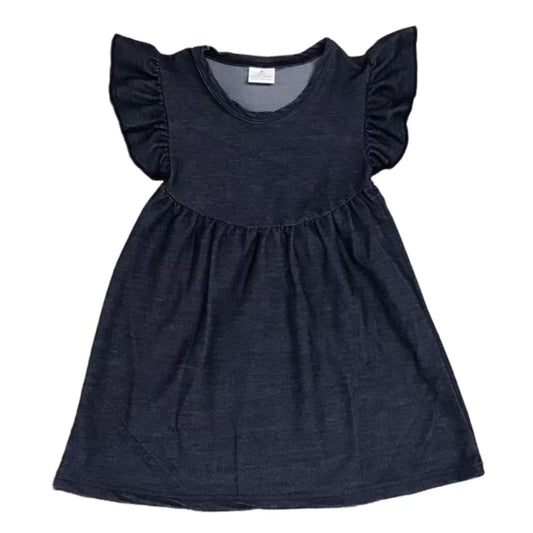NYBB | Flutter Sleeve Dress | Denim Blue