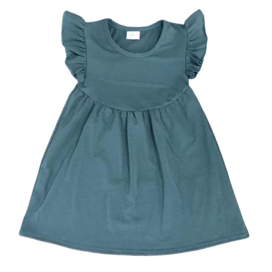 NYBB | Flutter Sleeve Dress | Mohair Soft Blue Grey