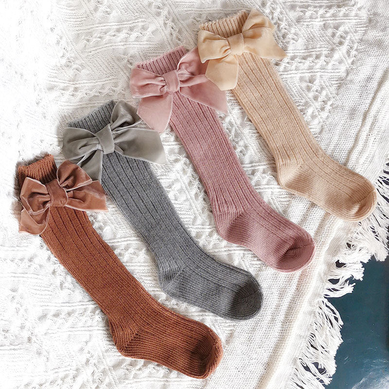 Little Velvet Bow Socks
